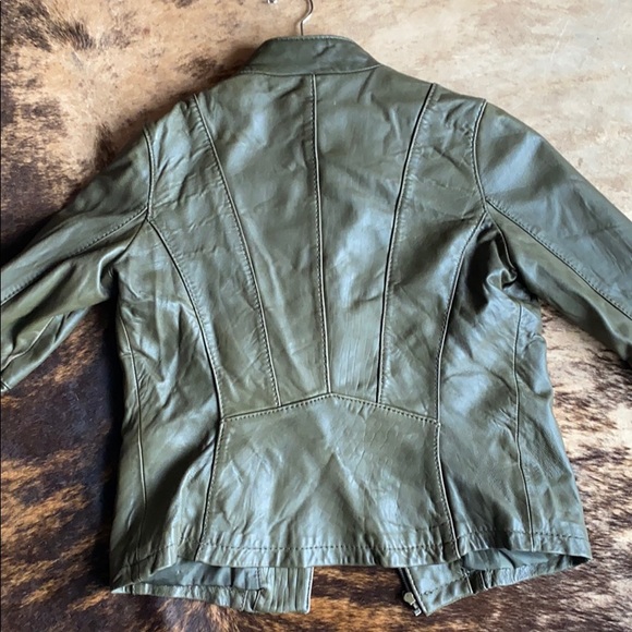 Green Michael Kors Leather Jacket - Picture 5 of 7